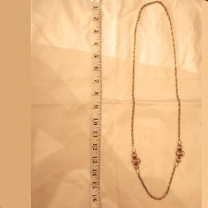 COPY - Long gold tone chain with vortex Bold Bead and pearls necklace sweater